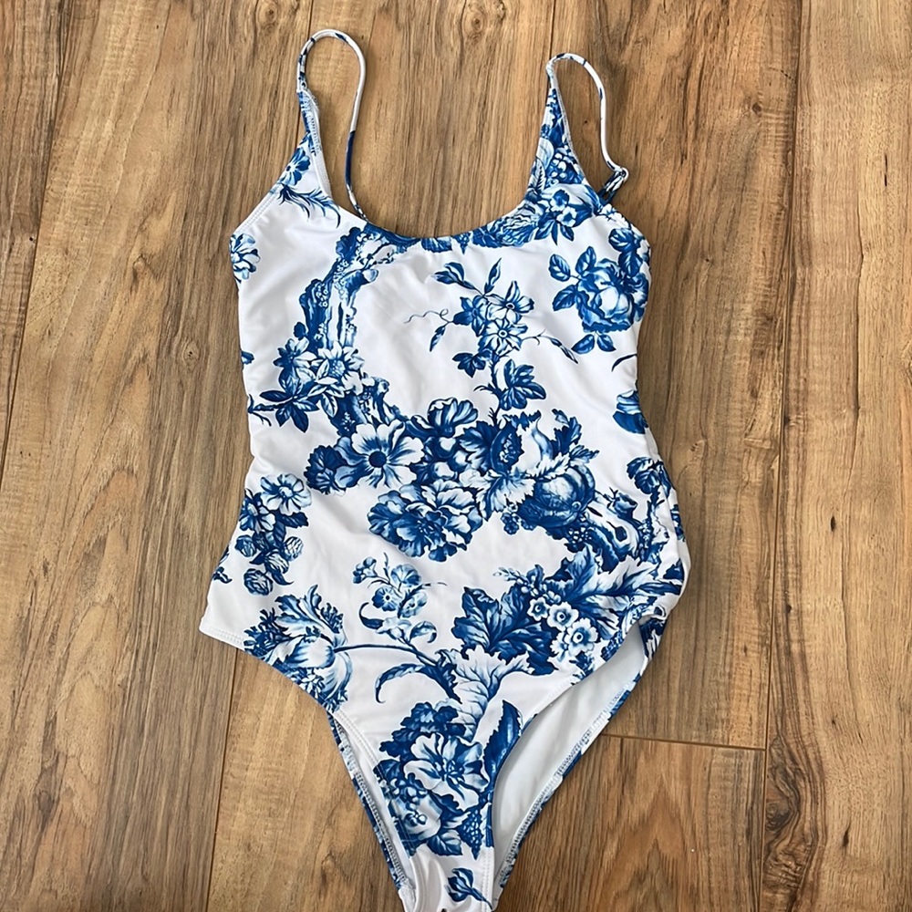 Vintage floral one piece swim suit